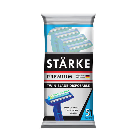 STÄRKE PREMIUM Twin Blade Razors – Pouch of 5 Razors